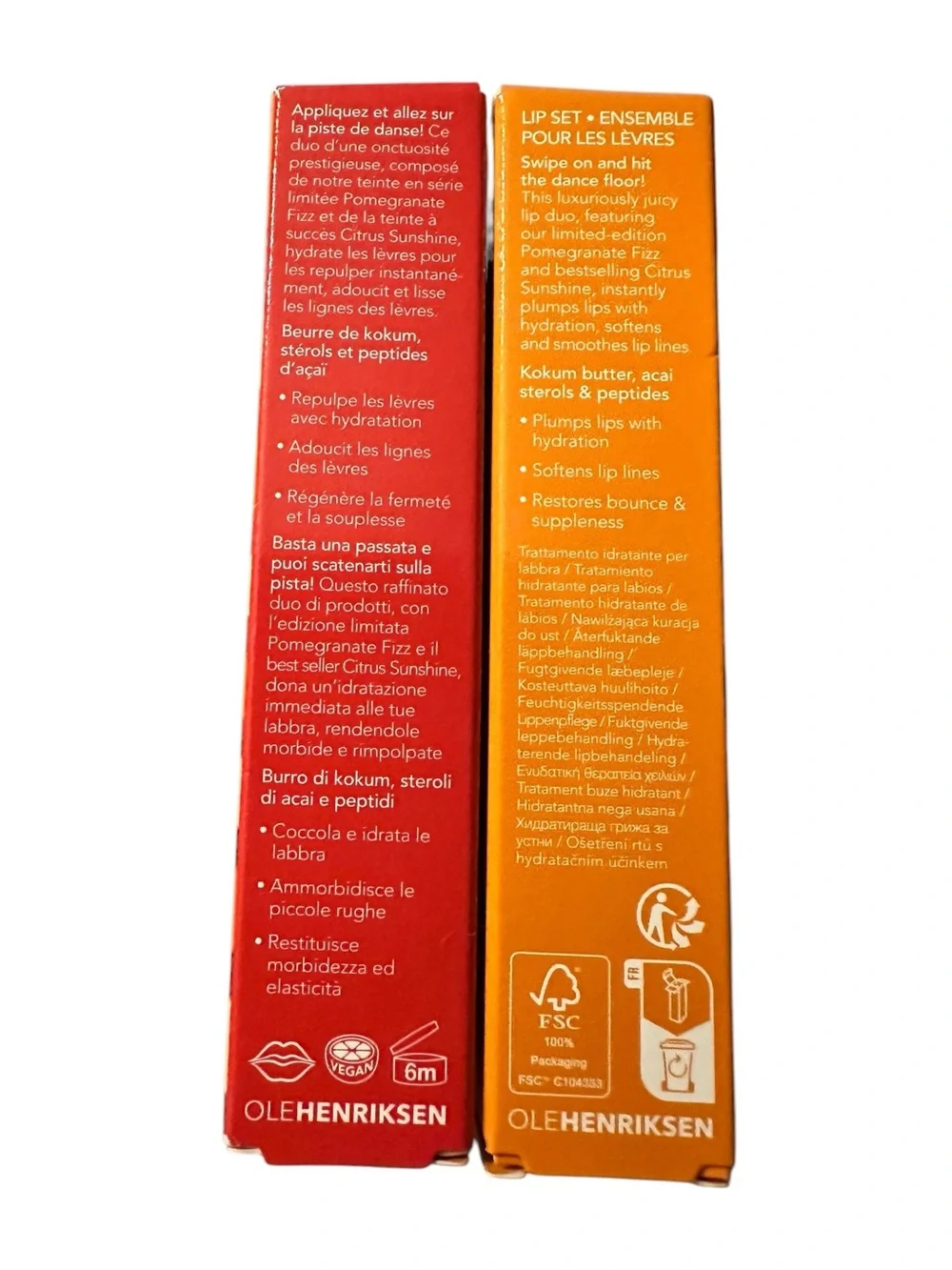 OLEHENRIKSEN Disco Duo Lip Set Citrus Sunshine Pomegranate NWT